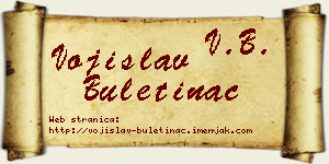 Vojislav Buletinac vizit kartica